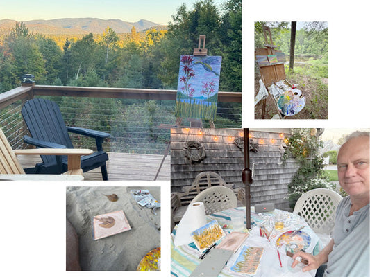 I enjoy painting in the mountains or the edge of the sea or a river.